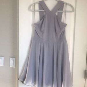 Skater high neck gray dress